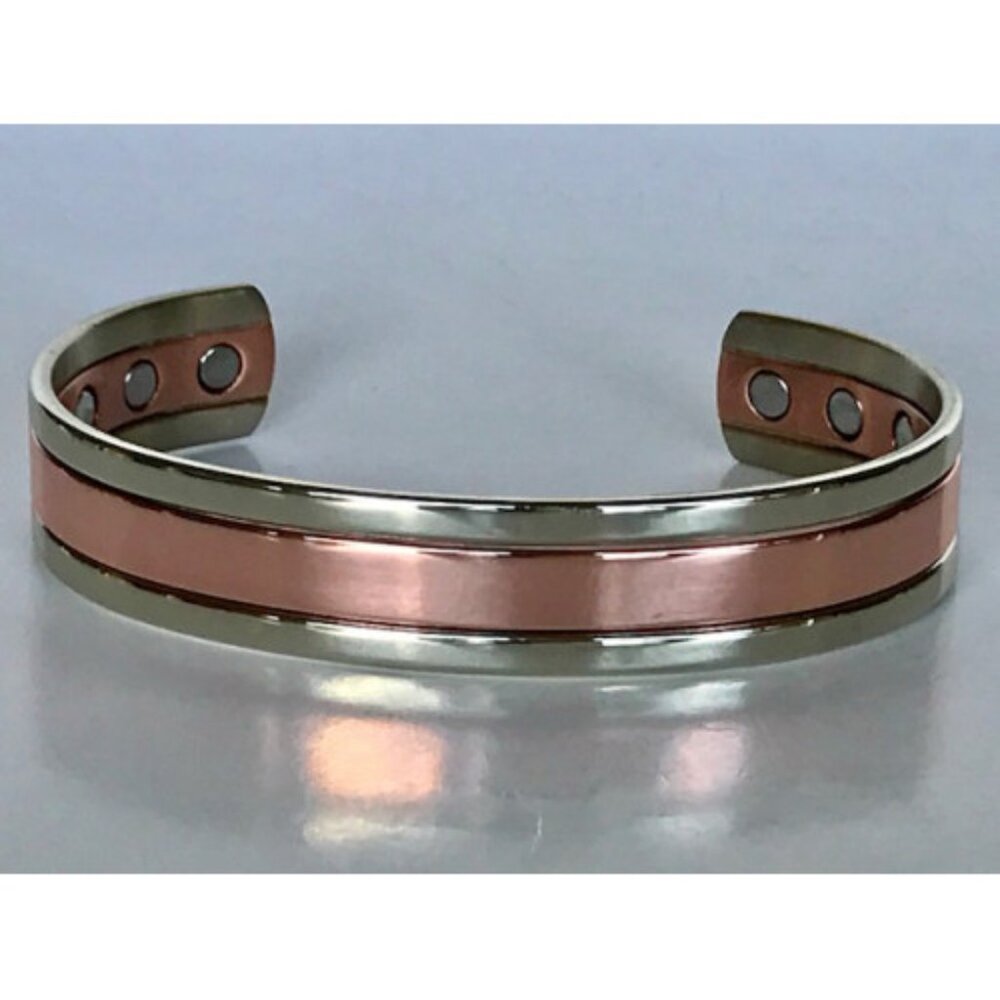 "Two Tone Blank" Solid Handmade Copper Cuff Bracelets
